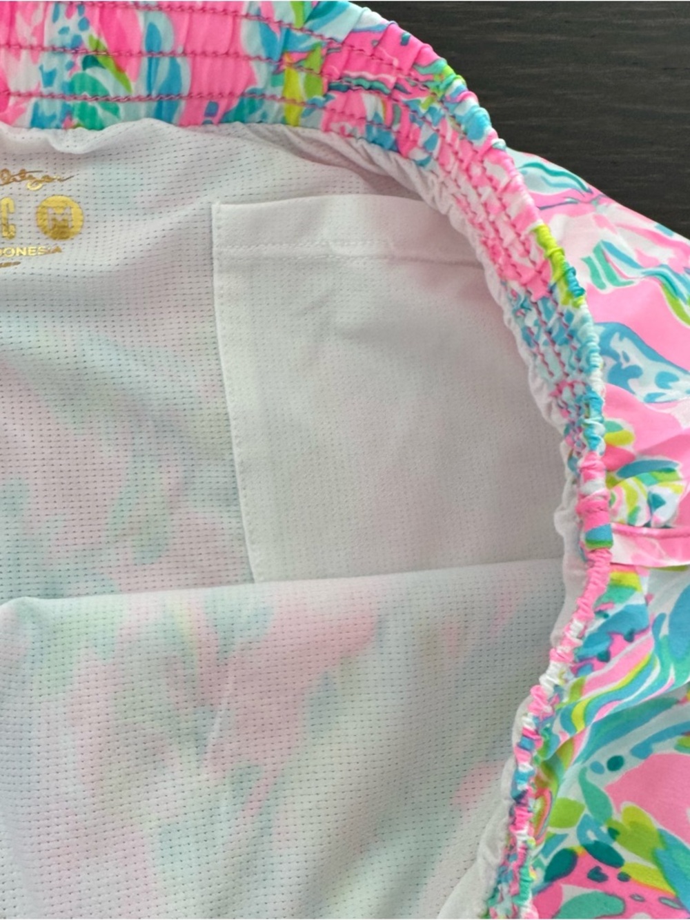 Lilly Pulitzer Pink Tropical Swirl Athletic Shorts - Picture 5 of 7